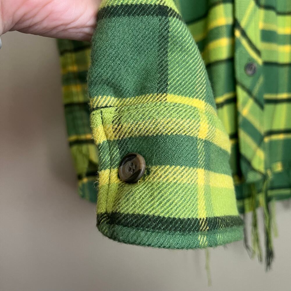 Aviator Nation Plaid Flannel Light Weight Unisex Western Shirt in Avocado Plaid - Picture 10 of 15